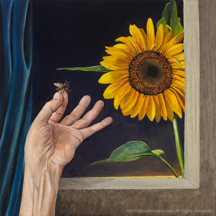 The Thief - David Edmond - Oil on Board - 40 x 40 cm